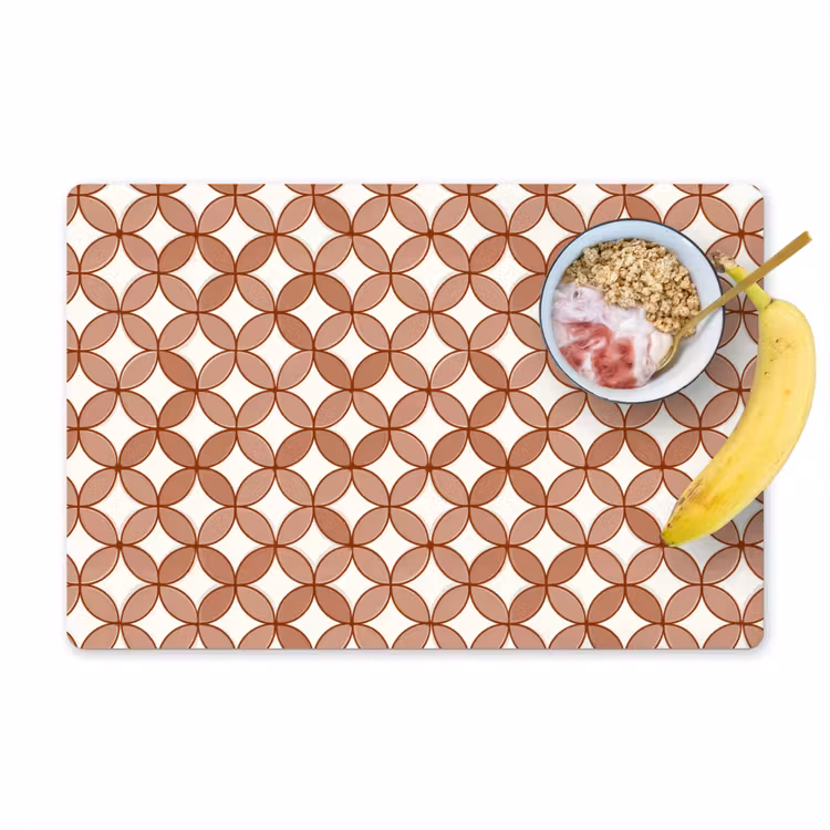 Placemat - 6 stuks - Geometrisch - Cirkels - Modern - Terracotta — 1