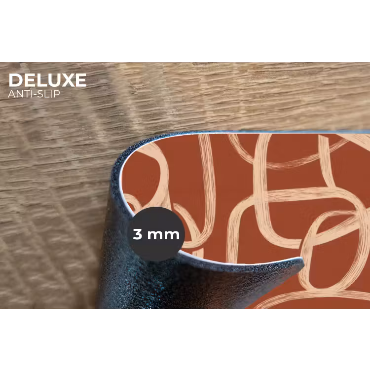 Placemat - 6 stuks - Lijnen - Abstract - Organisch - Terracotta - Crème — 4
