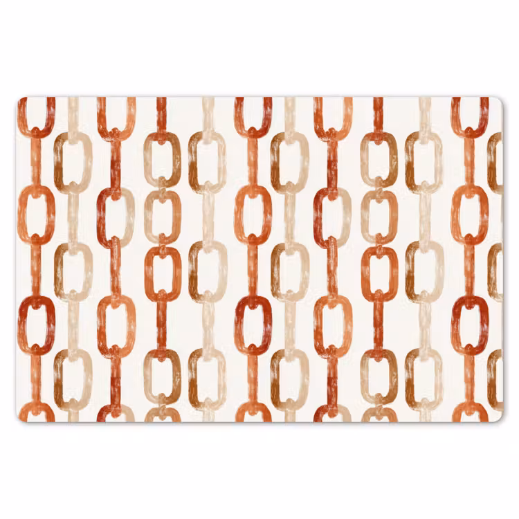 Placemat - 6 stuks - Schakels - Patroon - Aquarel - Terracotta — 7