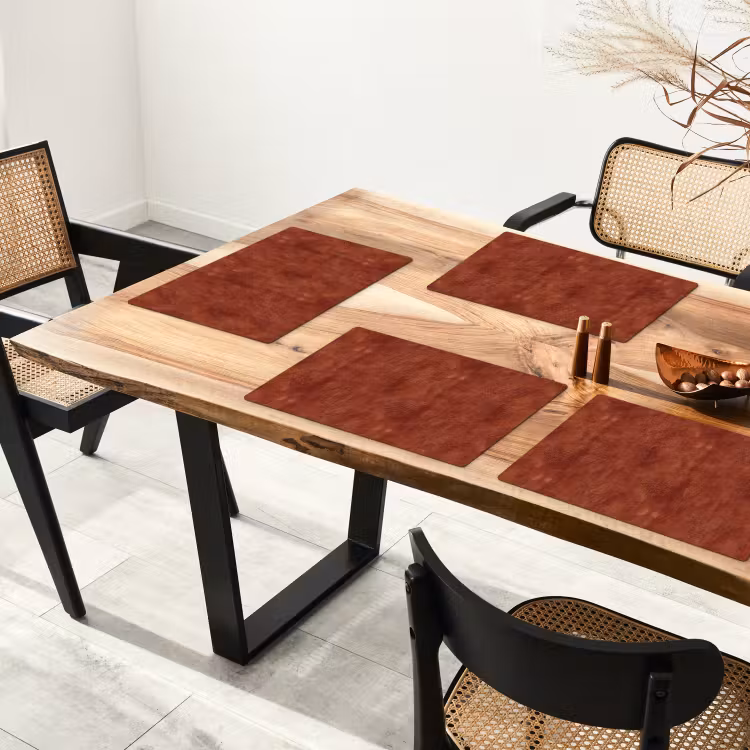 Placemat - 6 stuks - Stucwerk - Textuur - Terracotta — 5