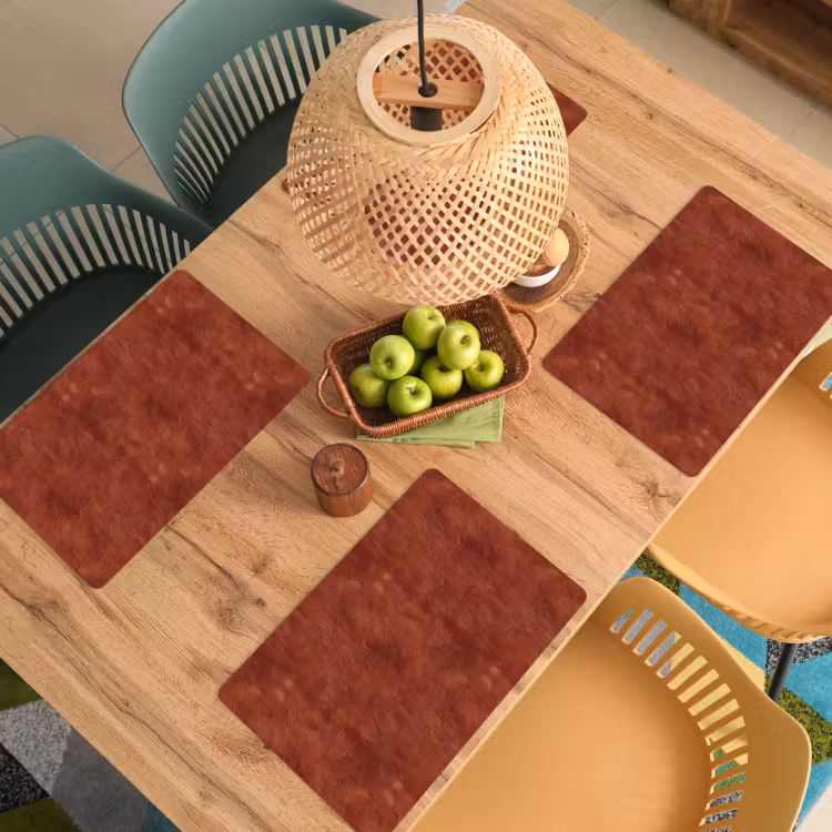 Placemat - 6 stuks - Stucwerk - Textuur - Terracotta — 6