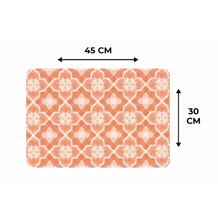 Placemat - 6 stuks - Tegelpatroon - Arabesk - Vintage - Terracotta — 3