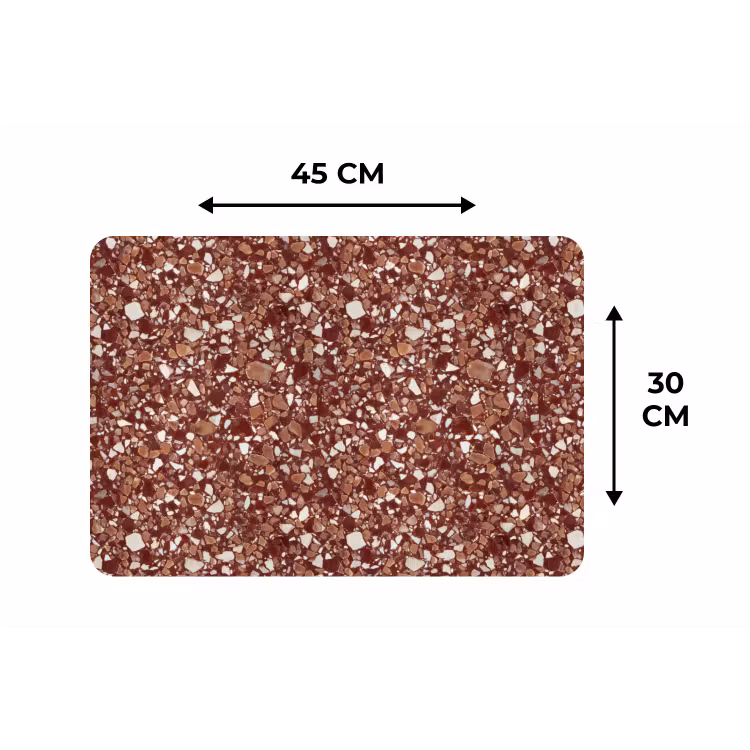 Placemat - 6 stuks - Terrazzo - Patroon - Steentextuur - Roodbruin — 3