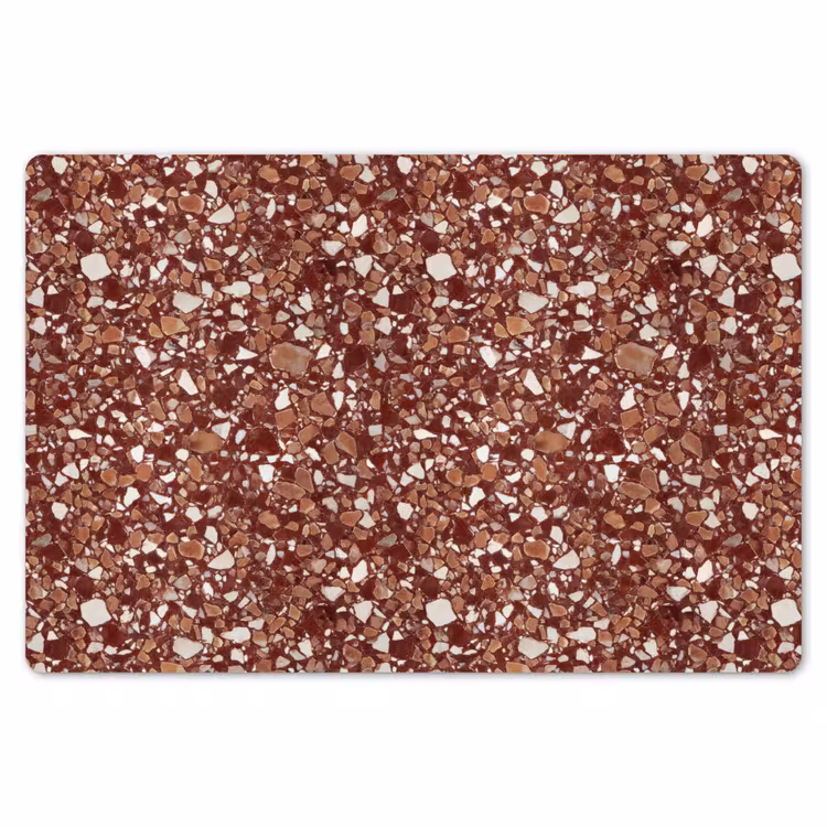 Placemat - 6 stuks - Terrazzo - Patroon - Steentextuur - Roodbruin — 7