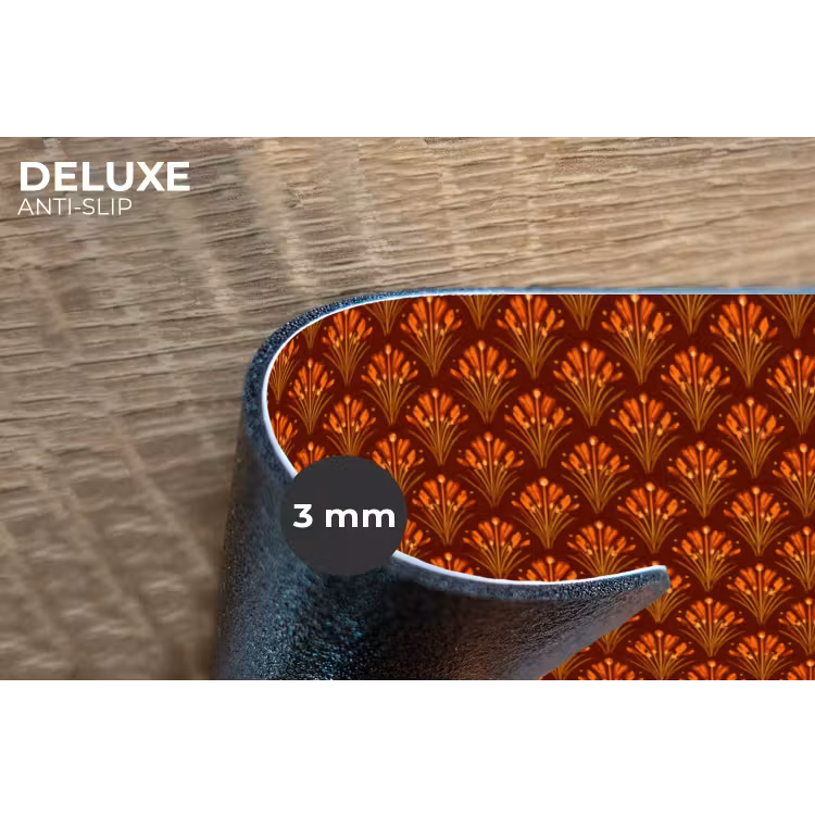 Placemat - 6 stuks - Waaiers - Art Deco - Botanisch - Roestbruin - Oranje — 4