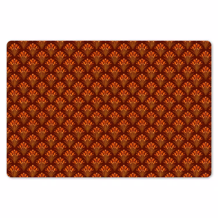 Placemat - 6 stuks - Waaiers - Art Deco - Botanisch - Roestbruin - Oranje — 7