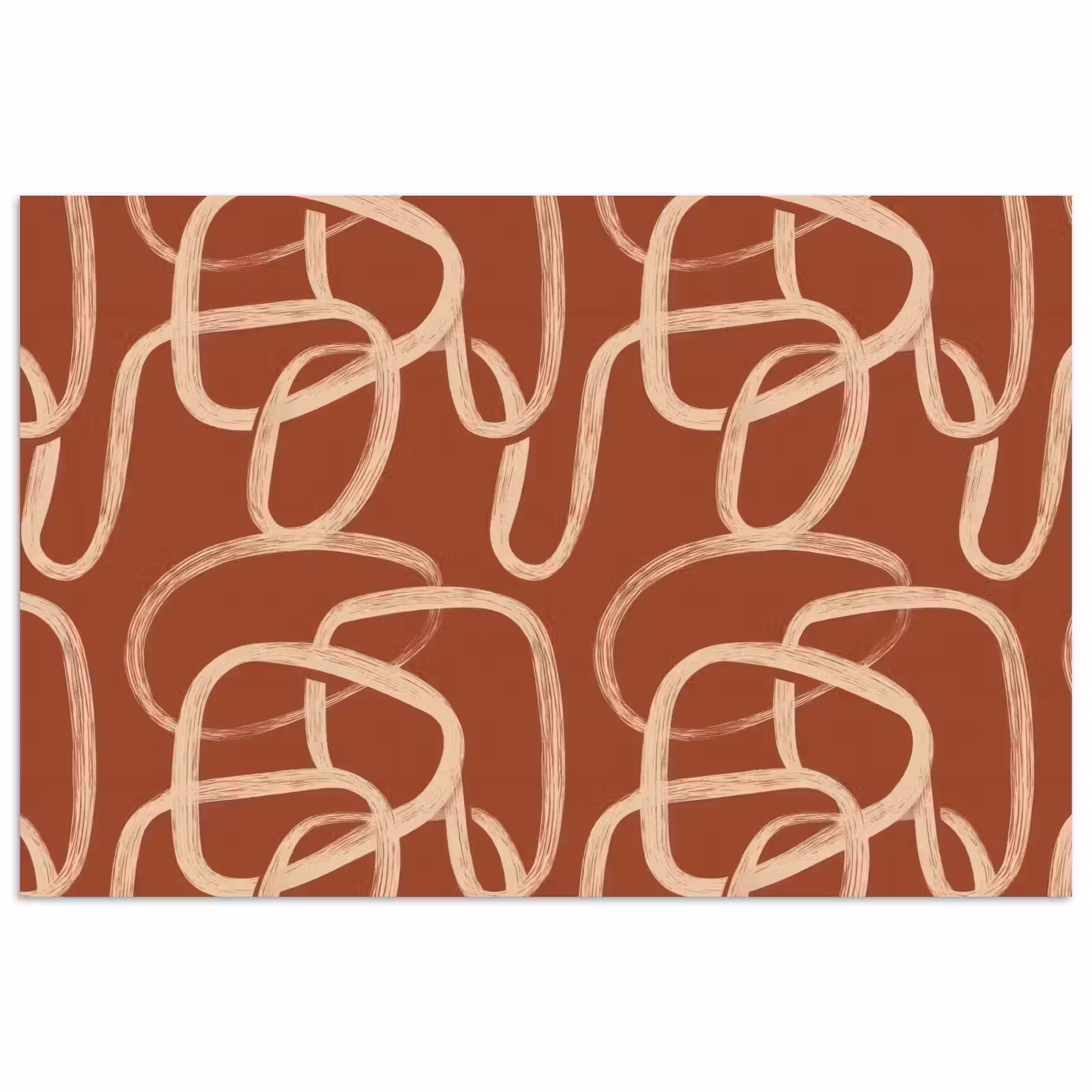 Poster - Lijnen - Abstract - Organisch - Terracotta - Crème — 1