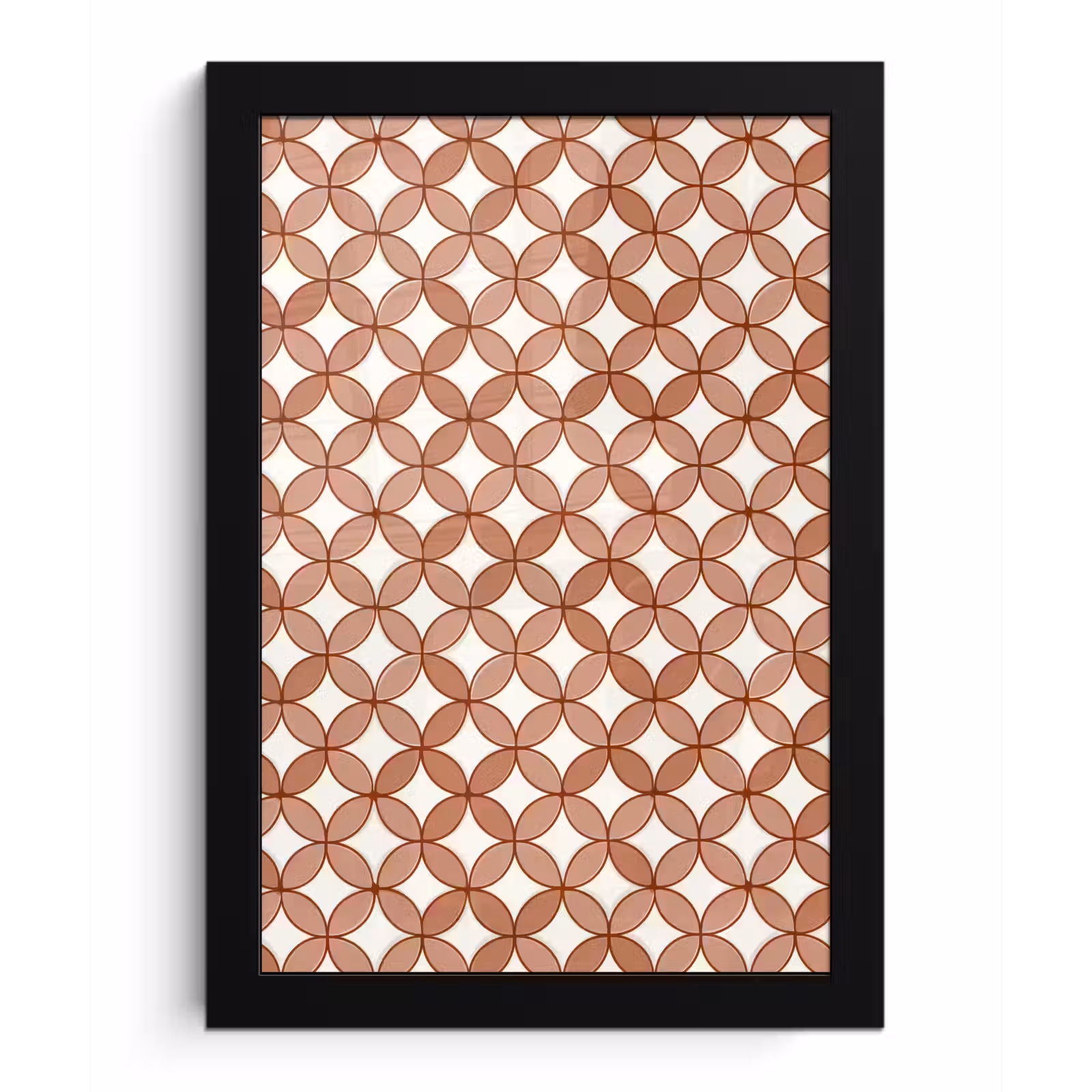 Poster met lijst - Geometrisch - Cirkels - Modern - Terracotta — 1