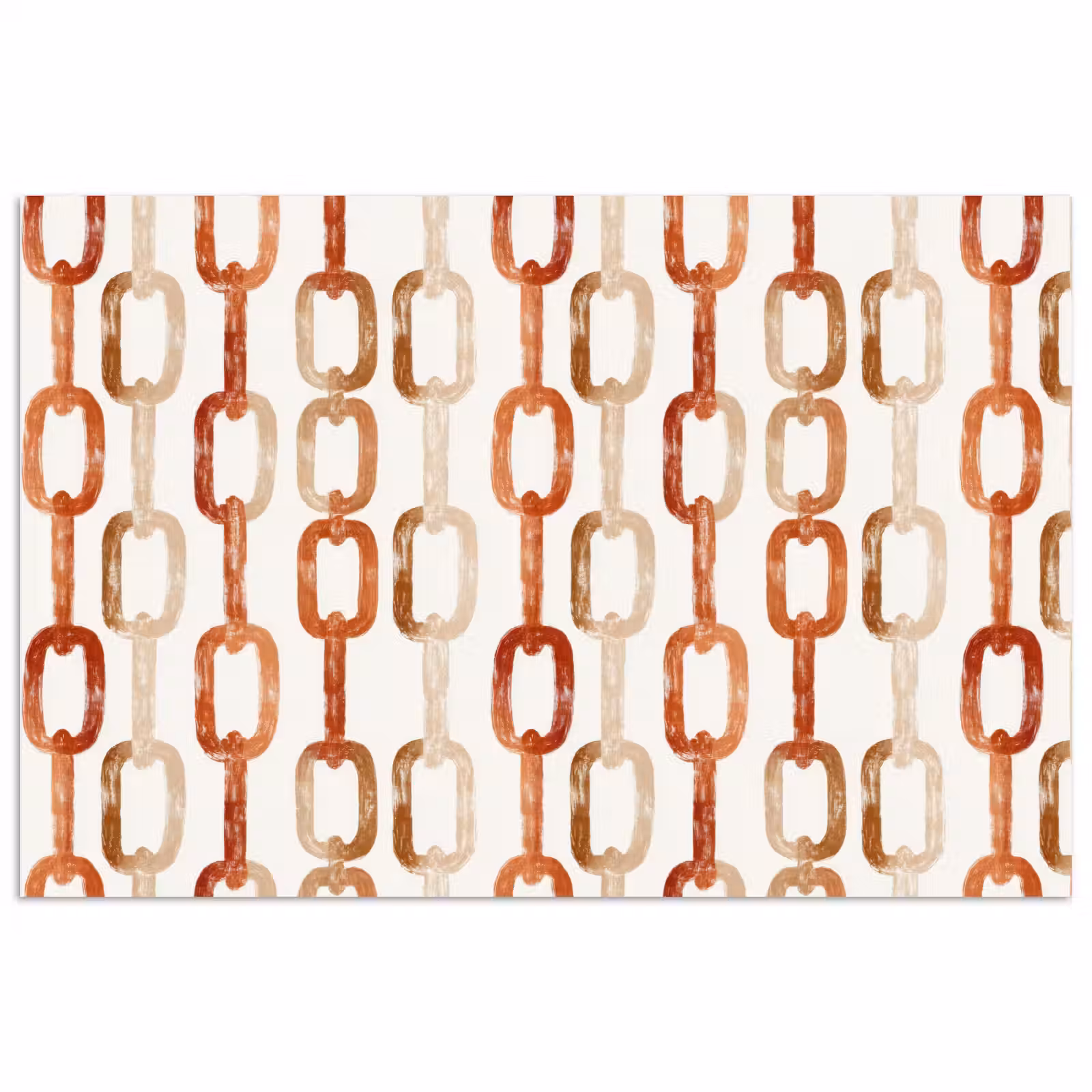 Poster - Schakels - Patroon - Aquarel - Terracotta — 1