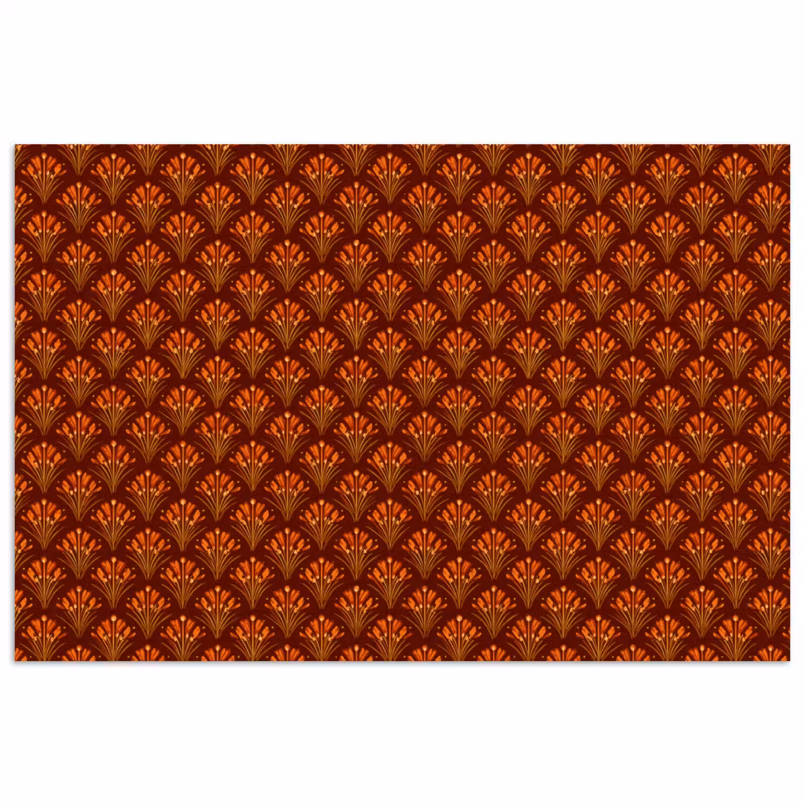 Poster - Waaiers - Art Deco - Botanisch - Roestbruin - Oranje — 1