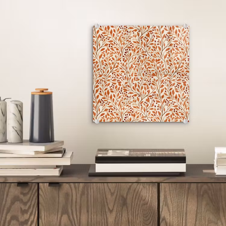 Glas schilderij - Bladeren - Botanisch - Terracotta — 2