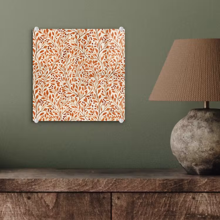 Glas schilderij - Bladeren - Botanisch - Terracotta — 4