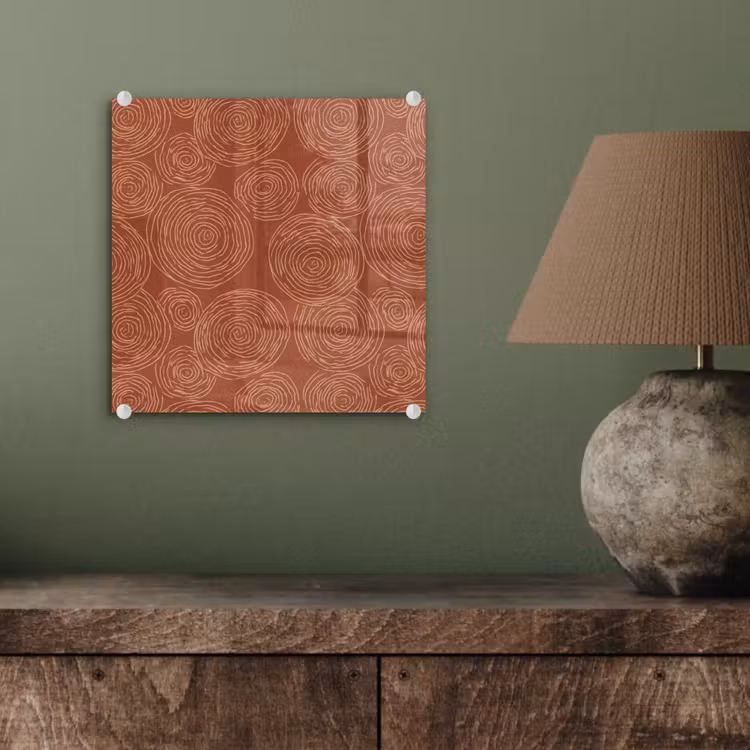 Glas schilderij - Cirkels - Abstract - Artistiek - Terracotta — 4