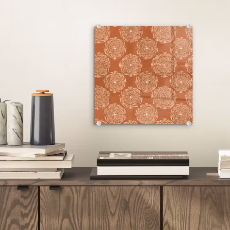 Glas schilderij - Cirkels - Grafisch - Patroon - Terracotta — 2