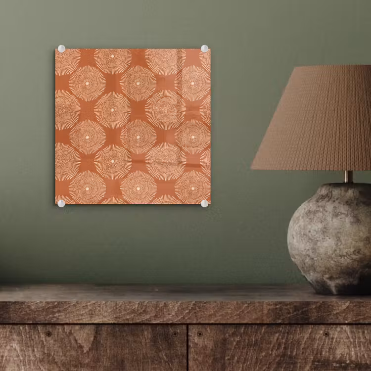 Glas schilderij - Cirkels - Grafisch - Patroon - Terracotta — 4
