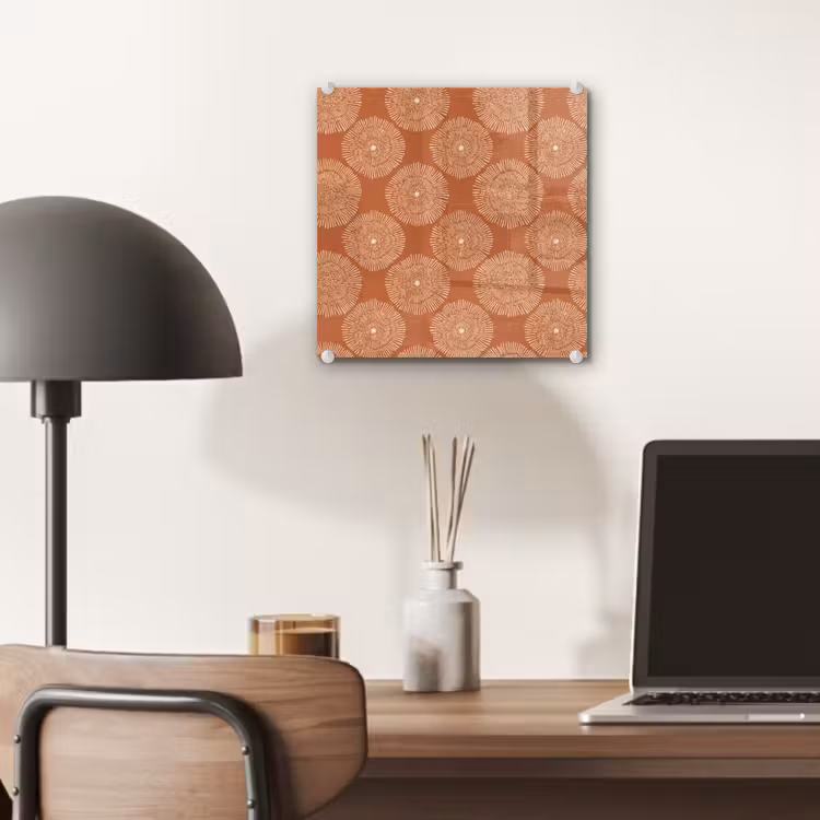 Glas schilderij - Cirkels - Grafisch - Patroon - Terracotta — 7