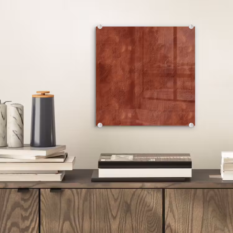 Glas schilderij - Stucwerk - Textuur - Terracotta — 2