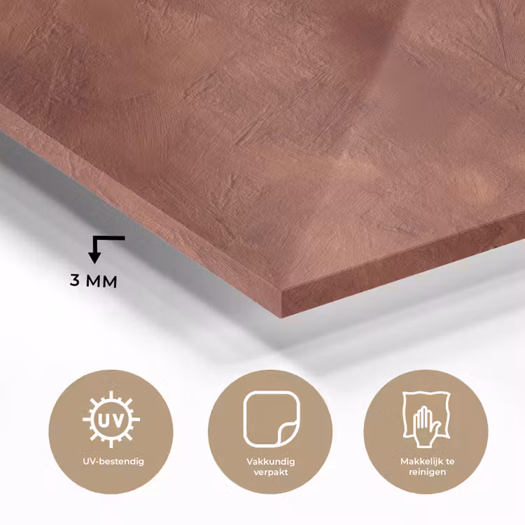 Glas schilderij - Stucwerk - Textuur - Terracotta — 3