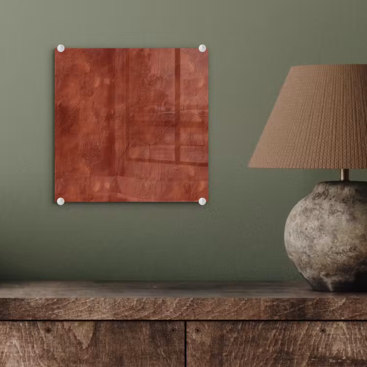 Glas schilderij - Stucwerk - Textuur - Terracotta — 4
