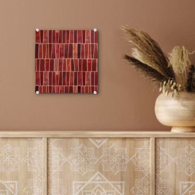 Glas schilderij - Tegels - Modern - Structuur - Dieprood — 6