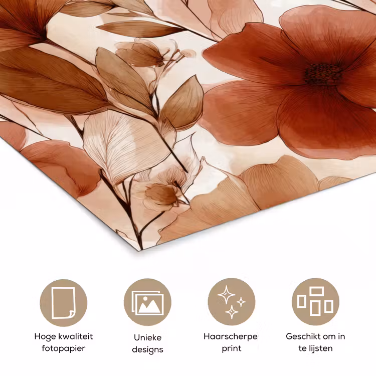 Poster - Bloemen - Aquarel - Botanisch - Terracotta — 5