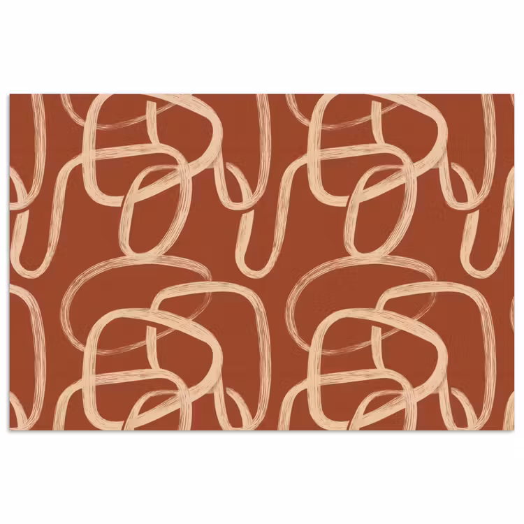 Poster - Lijnen - Abstract - Organisch - Terracotta - Crème — 1