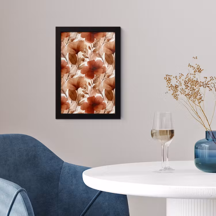 Poster met lijst - Bloemen - Aquarel - Botanisch - Terracotta — 4