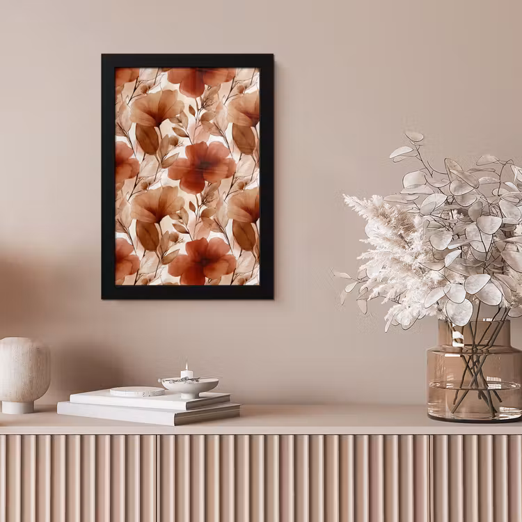 Poster met lijst - Bloemen - Aquarel - Botanisch - Terracotta — 5