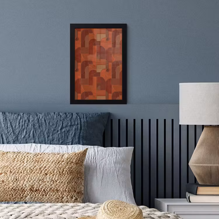 Poster met lijst - Geometrisch - Abstract - Textuur - Bruin — 3