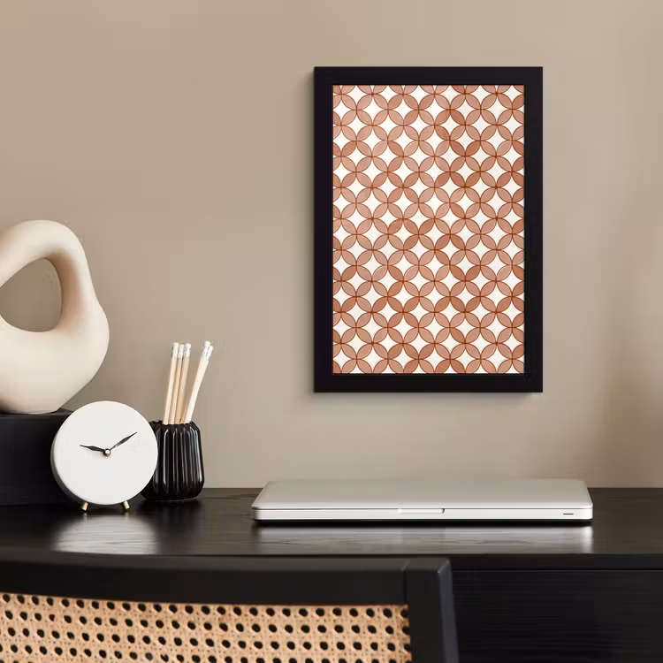Poster met lijst - Geometrisch - Cirkels - Modern - Terracotta — 2