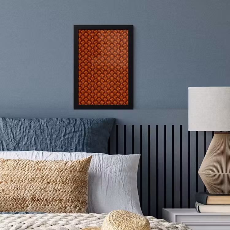 Poster met lijst - Waaiers - Art Deco - Botanisch - Roestbruin - Oranje — 3