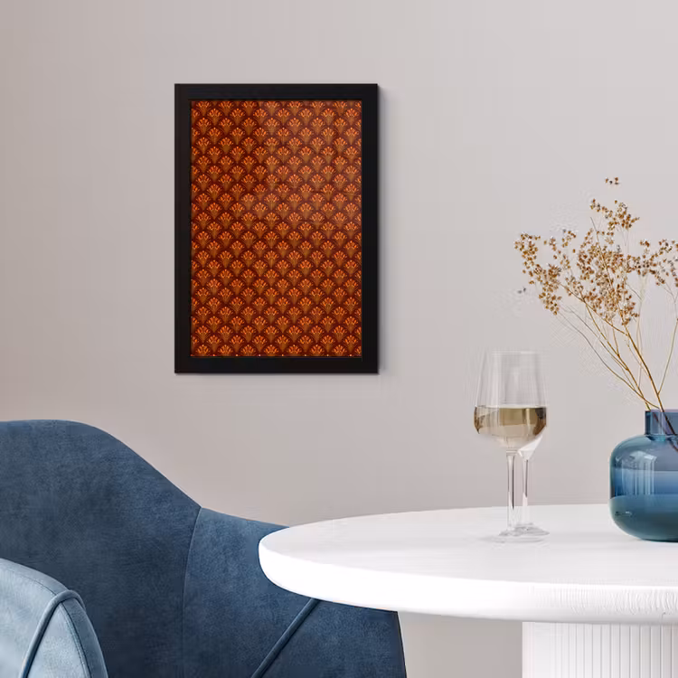 Poster met lijst - Waaiers - Art Deco - Botanisch - Roestbruin - Oranje — 4