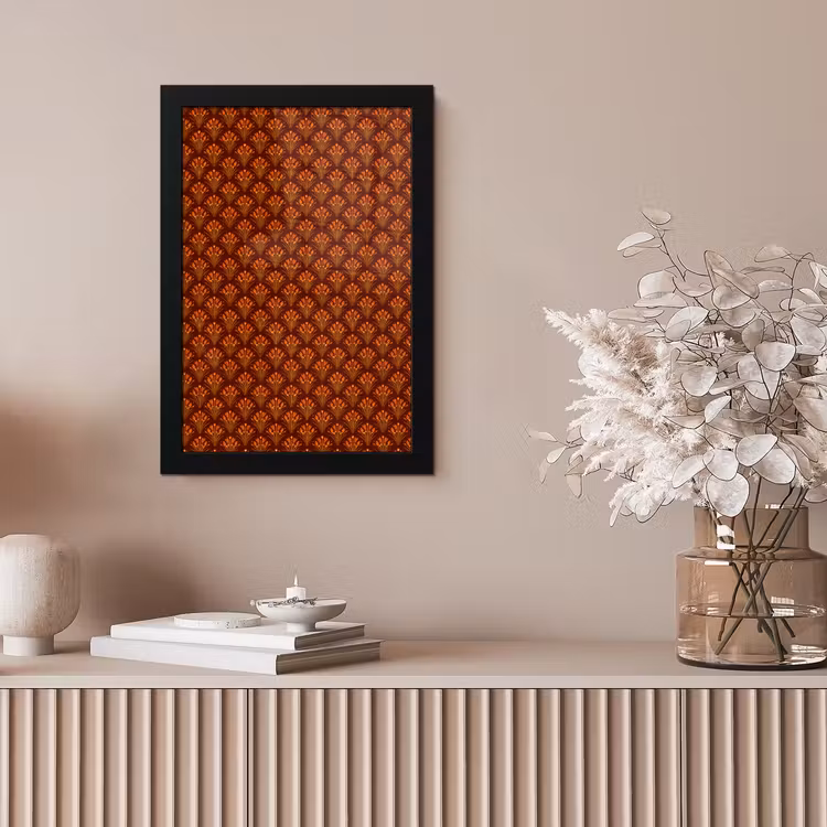 Poster met lijst - Waaiers - Art Deco - Botanisch - Roestbruin - Oranje — 5