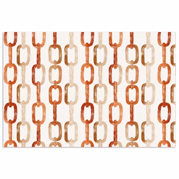 Poster - Schakels - Patroon - Aquarel - Terracotta — 1