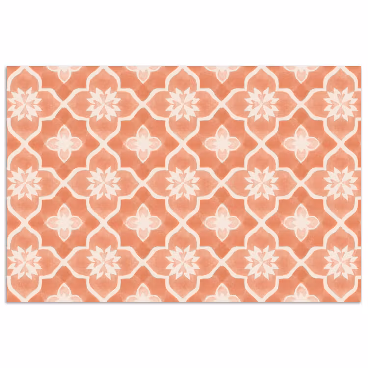 Poster - Tegelpatroon - Arabesk - Vintage - Terracotta — 1