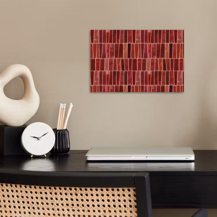 Poster - Tegels - Modern - Structuur - Dieprood — 2