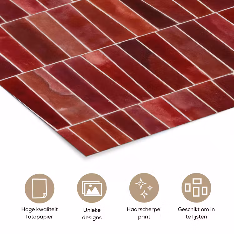 Poster - Tegels - Modern - Structuur - Dieprood — 5