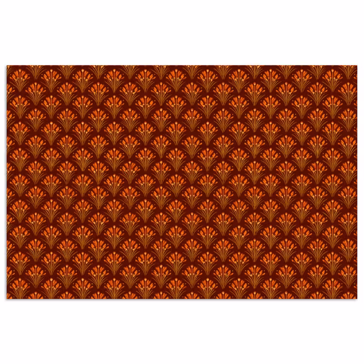 Poster - Waaiers - Art Deco - Botanisch - Roestbruin - Oranje — 1