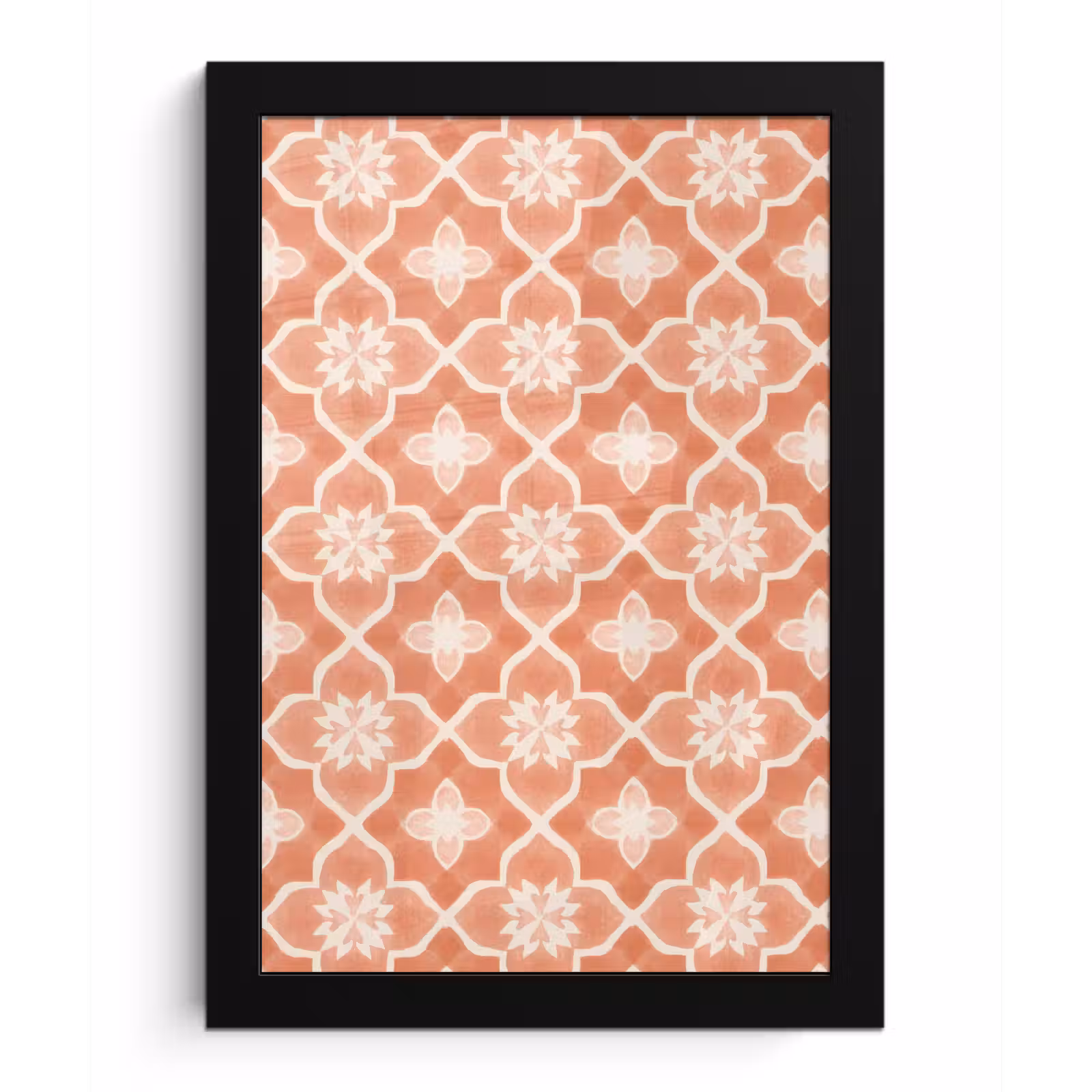 Poster met lijst - Tegelpatroon - Arabesk - Vintage - Terracotta — 1