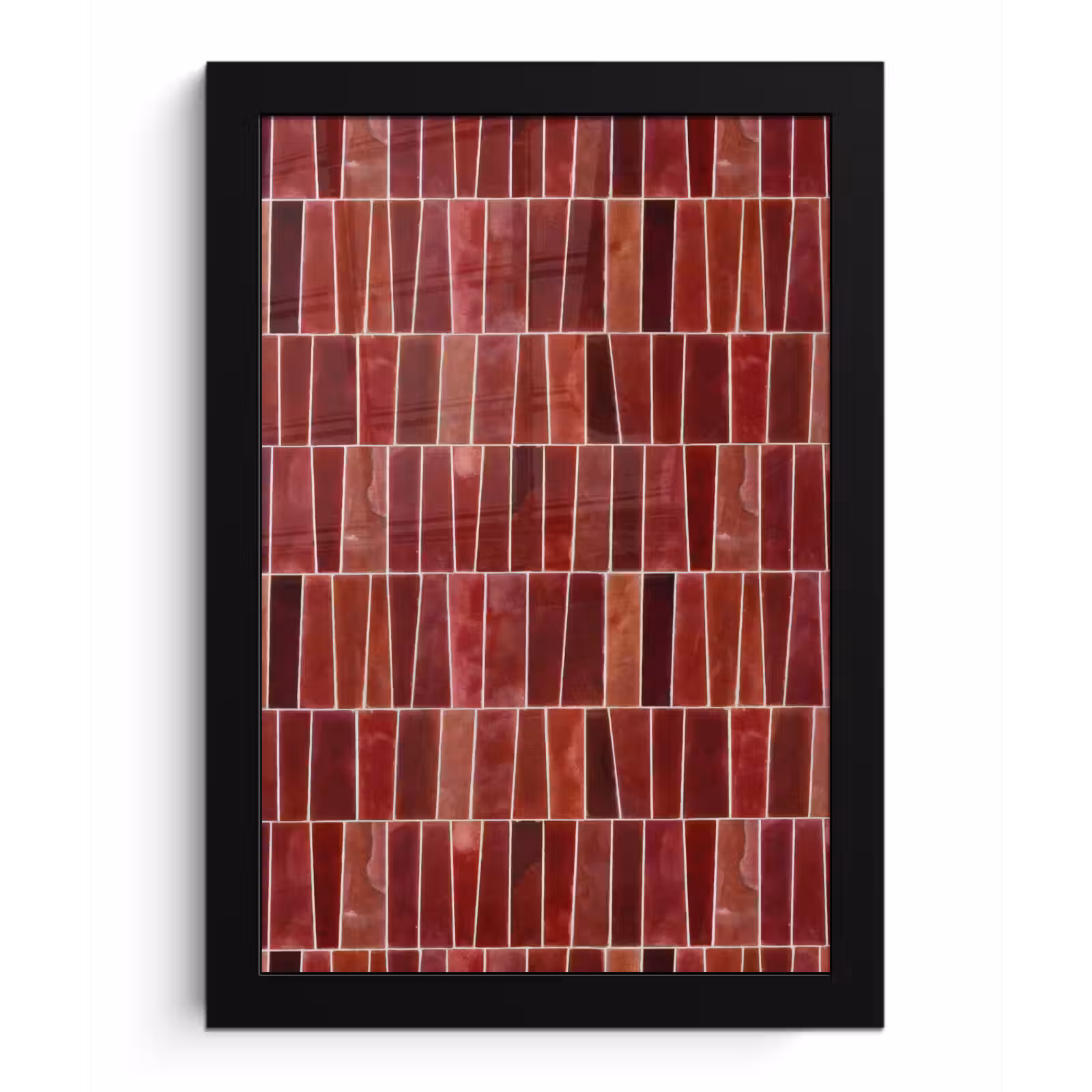 Poster met lijst - Tegels - Modern - Structuur - Dieprood — 1