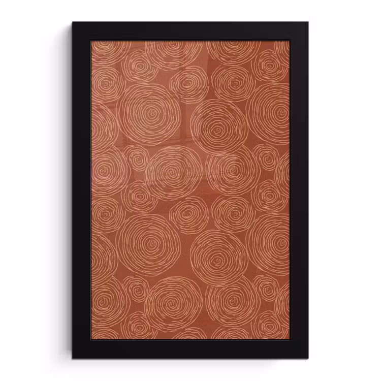 Poster met lijst - Cirkels - Abstract - Artistiek - Terracotta — 1