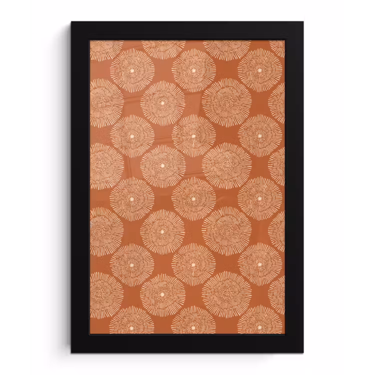 Poster met lijst - Cirkels - Grafisch - Patroon - Terracotta — 1