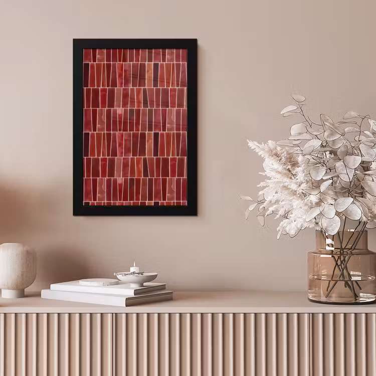 Poster met lijst - Tegels - Modern - Structuur - Dieprood — 5