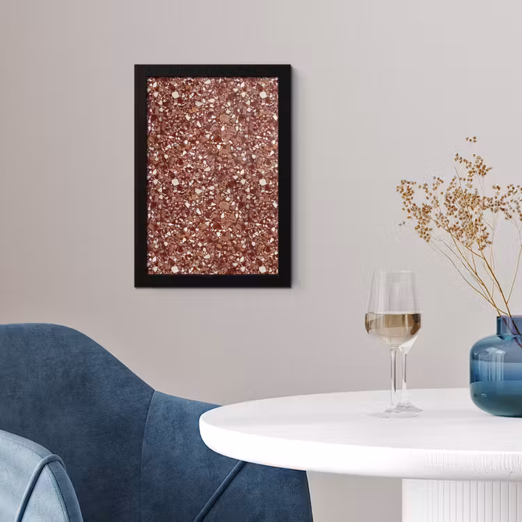 Poster met lijst - Terrazzo - Patroon - Steentextuur - Roodbruin — 4