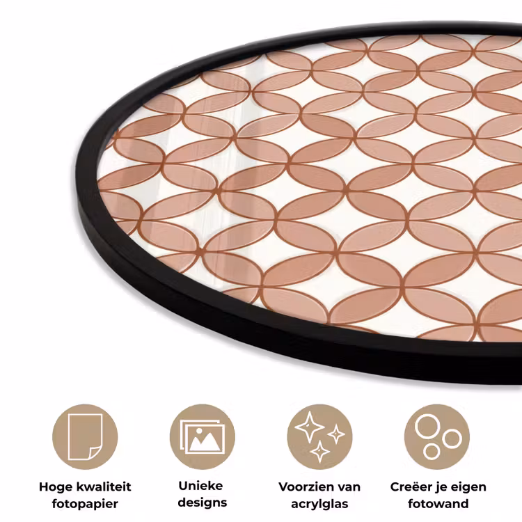 Ronde fotolijst - Geometrisch - Cirkels - Modern - Terracotta — 2