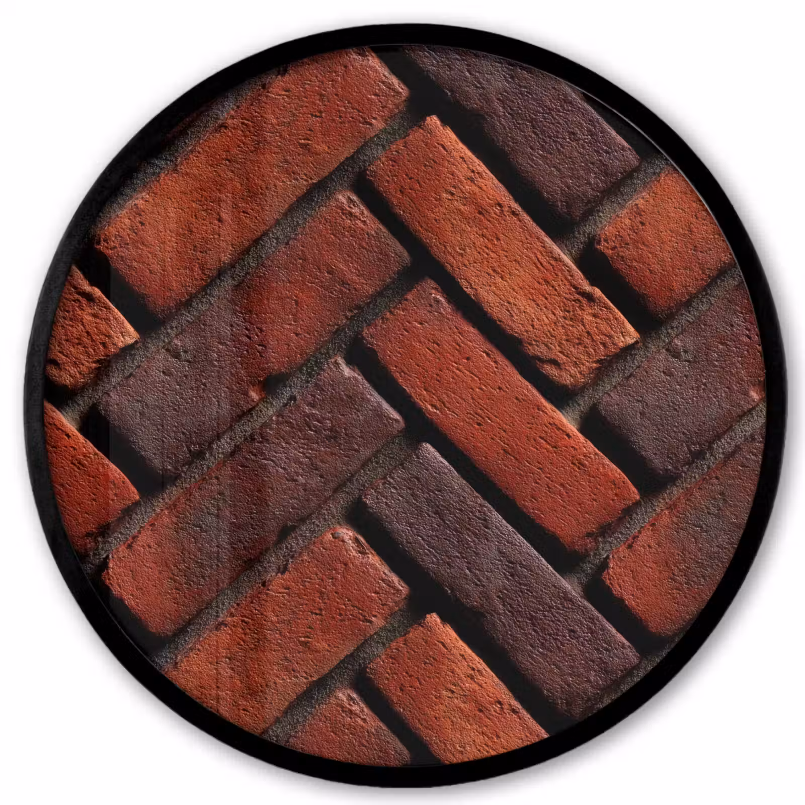 Ronde fotolijst - Bakstenen - Visgraat - Structuur - Roodbruin — 1