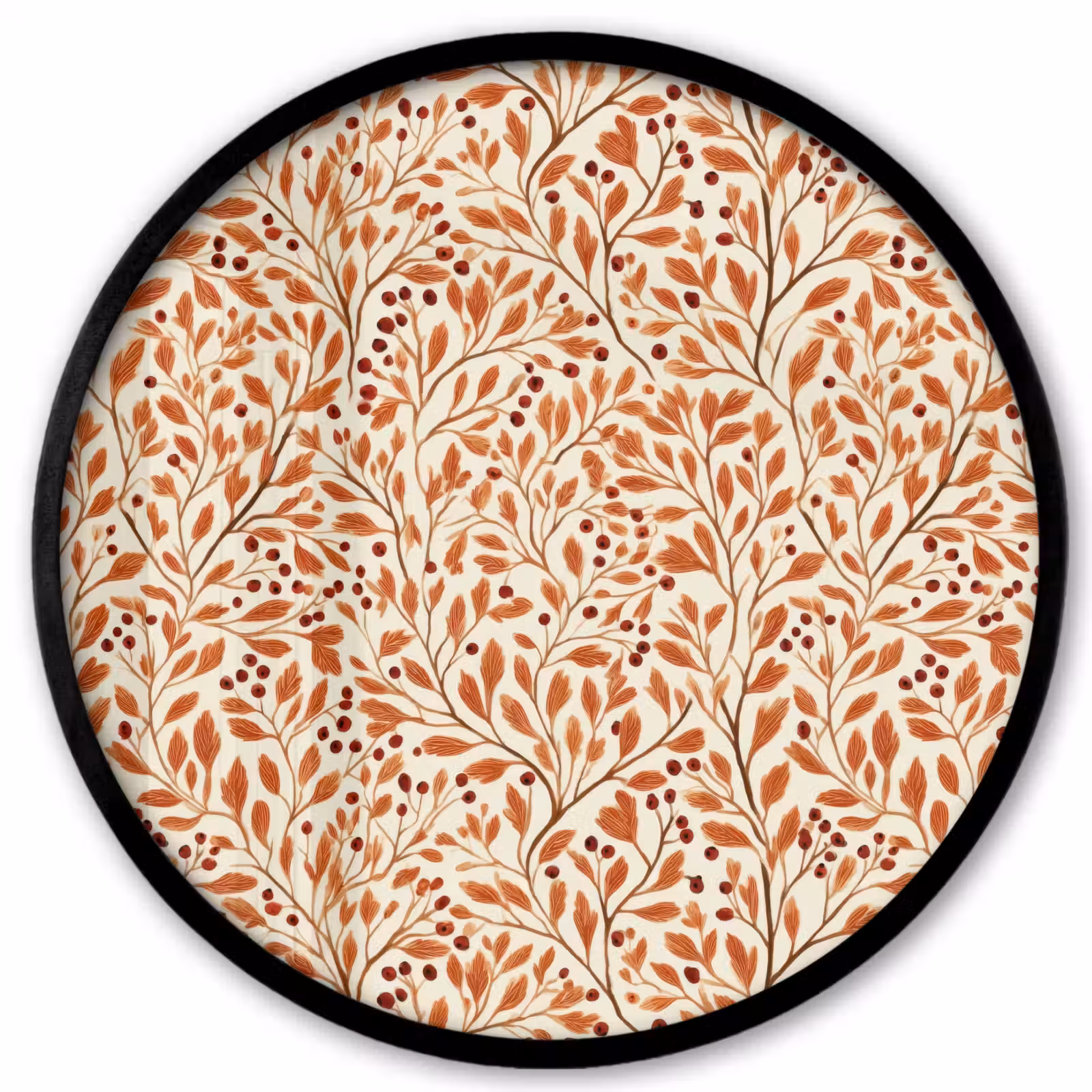 Ronde fotolijst - Bladeren - Botanisch - Terracotta — 1