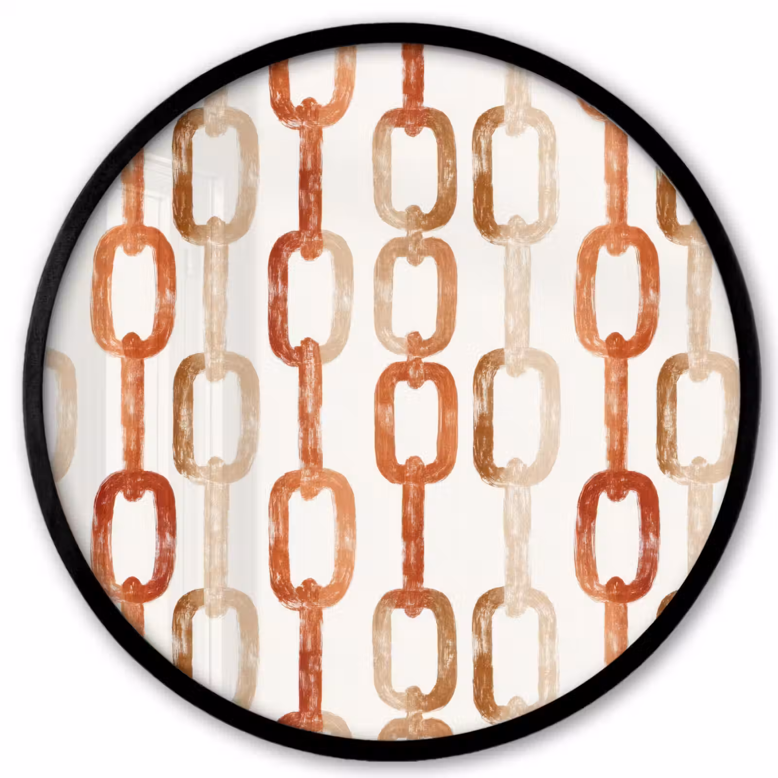Ronde fotolijst - Schakels - Patroon - Aquarel - Terracotta — 1