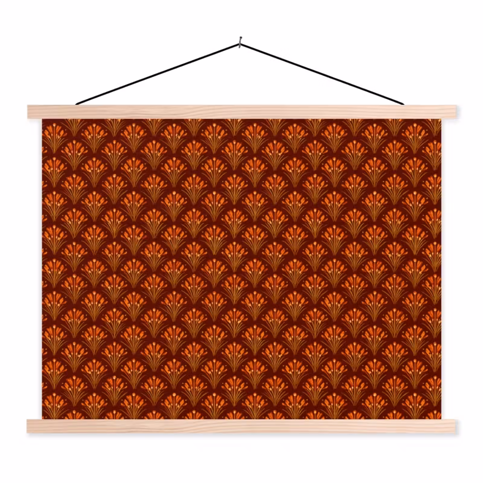 Schoolplaat - Waaiers - Art Deco - Botanisch - Roestbruin - Oranje — 1