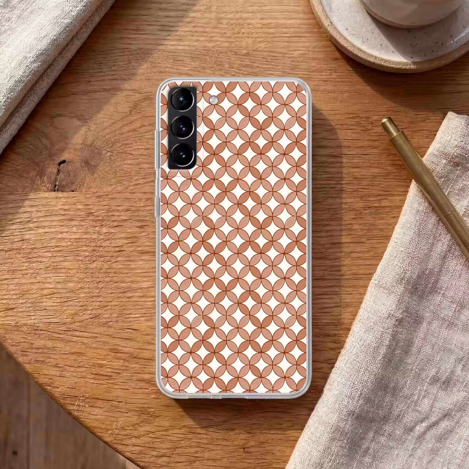 Telefoonhoesje Softcase - Geometrisch - Cirkels - Modern - Terracotta — 1